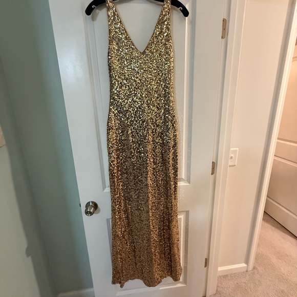 Ralph Lauren Gold Sequin Dress - Picture 1 of 2